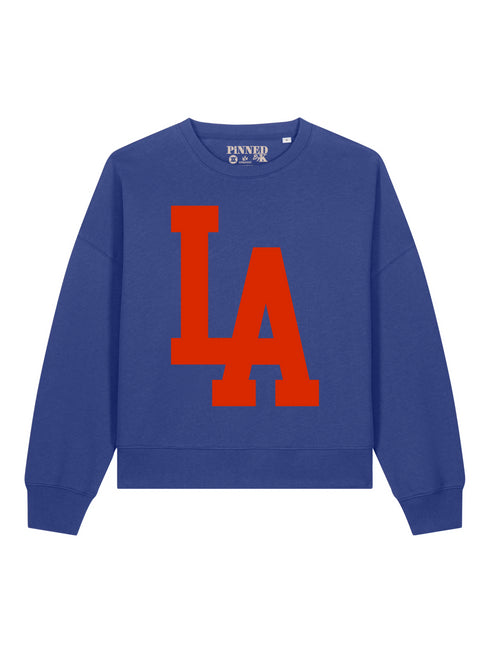 Boxy Sweater Los Angeles Neon Red Velvet